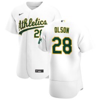 Oakland Oakland Athletics #28 Matt Olson Men's Nike White Home 2020 Authentic Player MLB Jersey