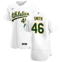 Oakland Oakland Athletics #46 Burch Smith Men's Nike White Home 2020 Authentic Player MLB Jersey