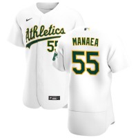 Oakland Oakland Athletics #55 Sean Manaea Men's Nike White Home 2020 Authentic Player MLB Jersey
