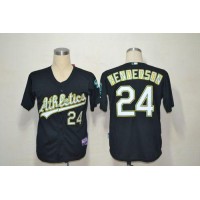 Oakland Athletics #24 Rickey Henderson Black Cool Base Stitched MLB Jersey