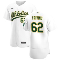 Oakland Oakland Athletics #62 Lou Trivino Men's Nike White Home 2020 Authentic Player MLB Jersey