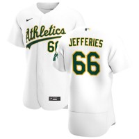 Oakland Oakland Athletics #66 Daulton Jefferies Men's Nike White Home 2020 Authentic Player MLB Jersey