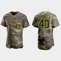 Oakland Oakland Athletics #40 Chris Bassitt Men's Nike 2021 Armed Forces Day Authentic MLB Jersey -Camo