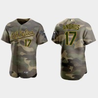 Oakland Oakland Athletics #17 Elvis Andrus Men's Nike 2021 Armed Forces Day Authentic MLB Jersey -Camo
