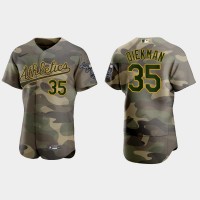 Oakland Oakland Athletics #35 Jake Diekman Men's Nike 2021 Armed Forces Day Authentic MLB Jersey -Camo