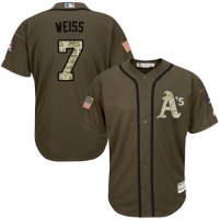 Oakland Athletics #7 Walt Weiss Green Salute to Service Stitched MLB Jersey