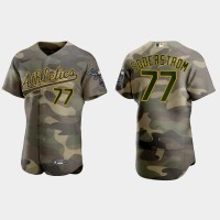 Oakland Oakland Athletics #77 Tyler Soderstrom Men's Nike 2021 Armed Forces Day Authentic MLB Jersey -Camo