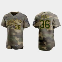 Oakland Oakland Athletics #36 Yusmeiro Petit Men's Nike 2021 Armed Forces Day Authentic MLB Jersey -Camo