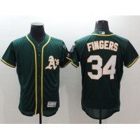Oakland Athletics #34 Rollie Fingers Green Flexbase Authentic Collection Stitched MLB Jersey