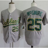 Mitchell And Ness Oakland Athletics #25 Mark McGwire Grey Throwback Stitched MLB Jersey