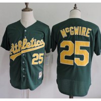 Mitchell And Ness Oakland Athletics #25 Mark McGwire Green Throwback Stitched MLB Jersey