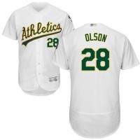 Oakland Athletics #28 Matt Olson White Flexbase Authentic Collection Stitched MLB Jersey