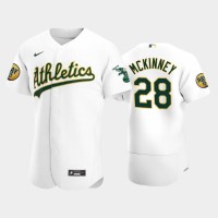 Oakland Oakland Athletics #28 Billy McKinney Men's Nike 2022 Ray Patch Authentic Home White Jersey