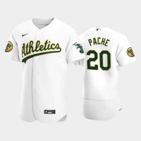 Oakland Oakland Athletics #20 Cristian Pache Men's Nike 2022 Ray Patch Authentic Home White Jersey