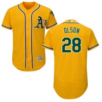 Oakland Athletics #28 Matt Olson Gold Flexbase Authentic Collection Stitched MLB Jersey