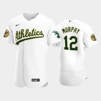 Oakland Oakland Athletics #12 Sean Murphy Men's Nike 2022 Ray Patch Authentic Home White Jersey