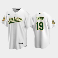 Oakland Oakland Athletics #19 Cole Irvin Men's Nike 2022 Ray Patch Authentic Home White Jersey