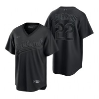 Oakland Oakland Athletics #22 Ramon Laureano Nike Men's MLB Black Pitch Black Fashion Jersey