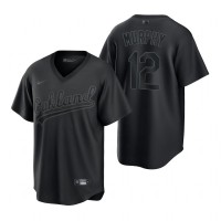 Oakland Oakland Athletics #12 Sean Murphy Nike Men's MLB Black Pitch Black Fashion Jersey