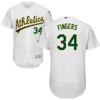 Oakland Athletics #34 Rollie Fingers White Flexbase Authentic Collection Stitched MLB Jersey