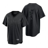 Oakland Oakland Athletics #5 Tony Kemp Nike Men's MLB Black Pitch Black Fashion Jersey