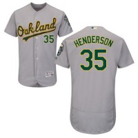 Oakland Athletics #35 Rickey Henderson Grey Flexbase Authentic Collection Stitched MLB Jersey