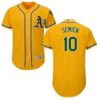 Oakland Athletics #10 Marcus Semien Gold Flexbase Authentic Collection Stitched MLB Jersey