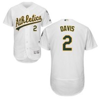 Oakland Athletics #2 Khris Davis White Flexbase Authentic Collection Stitched MLB Jersey