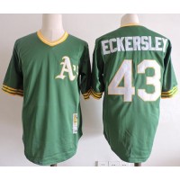 Mitchell And Ness 1989 Oakland Athletics #43 Dennis Eckersley Green Throwback Stitched MLB Jersey