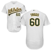 Oakland Athletics #60 Andrew Triggs White Flexbase Authentic Collection Stitched MLB Jersey