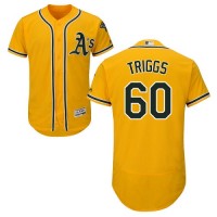 Oakland Athletics #60 Andrew Triggs Gold Flexbase Authentic Collection Stitched MLB Jersey