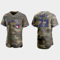 Toronto Toronto Blue Jays #22 Steven Matz Men's Nike 2021 Armed Forces Day Authentic MLB Jersey -Camo