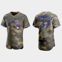 Toronto Toronto Blue Jays #37 Teoscar Hernandez Men's Nike 2021 Armed Forces Day Authentic MLB Jersey -Camo