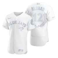 Toronto Toronto Blue Jays #12 Roberto Alomar Men's Nike Platinum MLB MVP Limited Player Edition Jersey