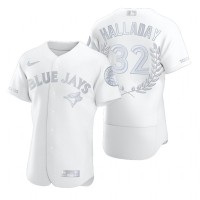 Toronto Toronto Blue Jays #32 Roy Halladay Men's Nike Platinum MLB MVP Limited Player Edition Jersey