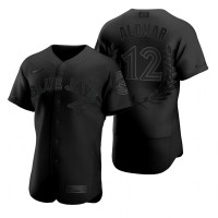 Toronto Toronto Blue Jays #12 Roberto Alomar  Men's Nike Black MLB MVP Limited Player Edition Jersey