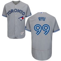 Toronto Blue Jays #99 Hyun-Jin Ryu Grey Flexbase Authentic Collection Stitched MLB Jersey