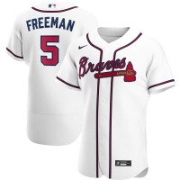 Atlanta Atlanta Braves #5 Freddie Freeman Men's Nike White Home 2020 Authentic Player MLB Jersey
