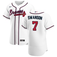 Atlanta Atlanta Braves #7 Dansby Swanson Men's Nike White Home 2020 Authentic Player MLB Jersey