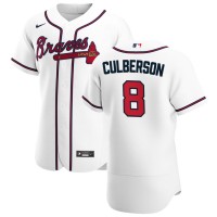Atlanta Atlanta Braves #8 Charlie Culberson Men's Nike White Home 2020 Authentic Player MLB Jersey