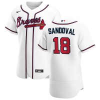 Atlanta Atlanta Braves #18 Pablo Sandoval Men's Nike White Home 2020 Authentic Player MLB Jersey