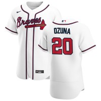 Atlanta Atlanta Braves #20 Marcell Ozuna Men's Nike White Home 2020 Authentic Player MLB Jersey