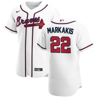 Atlanta Atlanta Braves #22 Nick Markakis Men's Nike White Home 2020 Authentic Player MLB Jersey