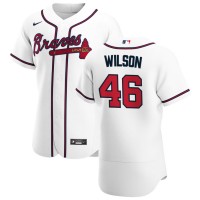 Atlanta Atlanta Braves #46 Bryse Wilson Men's Nike White Home 2020 Authentic Player MLB Jersey