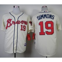 Atlanta Braves #19 Andrelton Simmons Cream Alternate Cool Base Stitched MLB Jersey