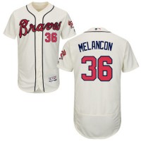 Atlanta Braves #36 Mark Melancon Cream Flexbase Authentic Collection Stitched MLB Jersey