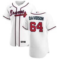 Atlanta Atlanta Braves #64 Tucker Davidson Men's Nike White Home 2020 Authentic Player MLB Jersey