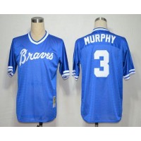 Mitchell and Ness Atlanta Braves #3 Dale Murphy Blue Throwback Stitched MLB Jersey