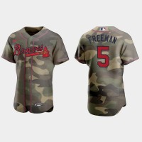 Atlanta Atlanta Braves #5 Freddie Freeman Men's Nike 2021 Armed Forces Day Authentic MLB Jersey -Camo