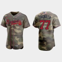 Atlanta Atlanta Braves #77 Luke Jackson Men's Nike 2021 Armed Forces Day Authentic MLB Jersey -Camo